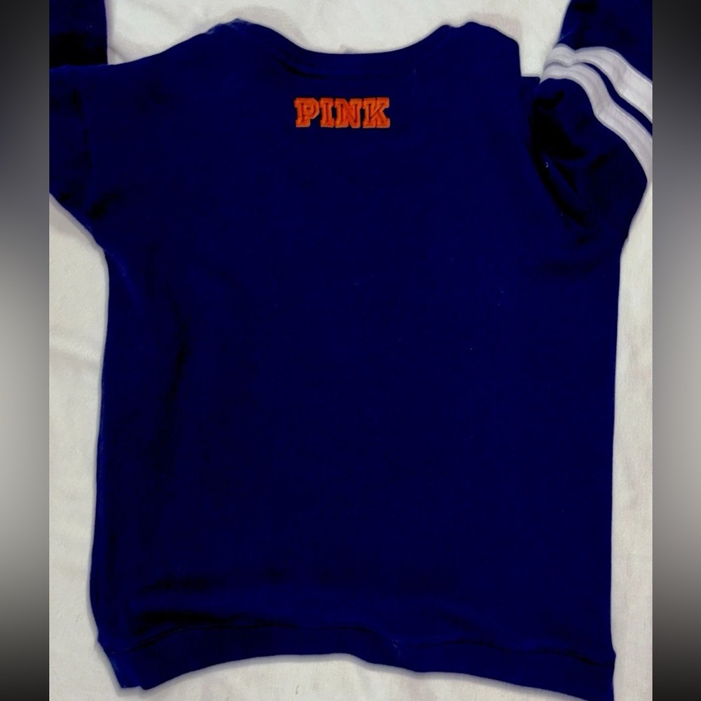 Pink Victoria's Secret Denver Broncos sequin pullover sweatshirt SZ.L Sporty - Picture 6 of 6